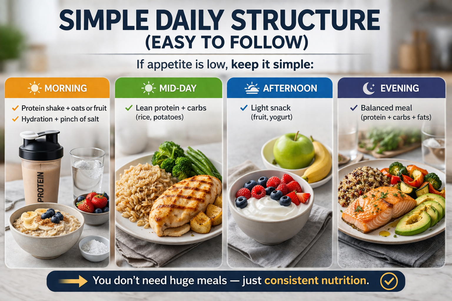 Showing what to eat keeping simple