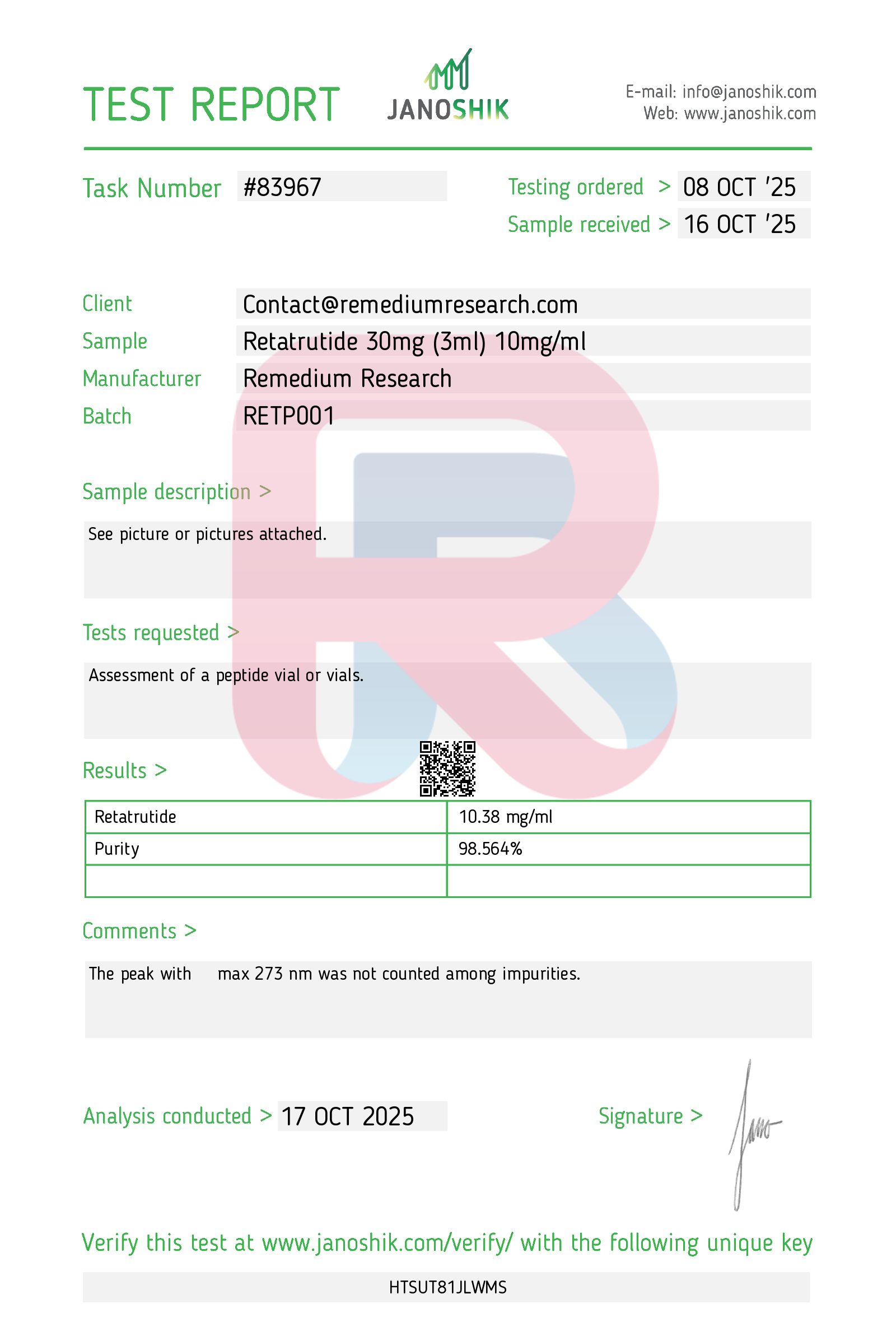 30mg Retatrutide (Remedium Research)